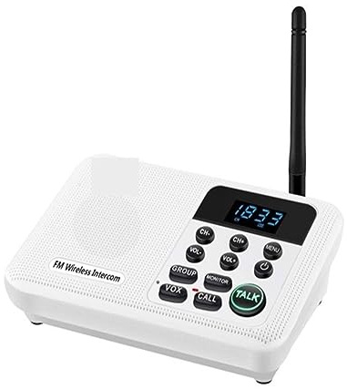 Citofono senza fili, Citofoni wireless FM a 22 canali Home House Business Uffici Chiamata da stanza a stanza e amp; parlante 1 miglio a lungo raggio(1 Unit White)