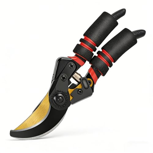 Garden Secateurs for Weak Hand - Heavy Duty Hawk-Beak Pruning Shears, Professional Gardening Secateurs with SK5 Steel Blade, Ergonomic Garden Clippers for Branches, Flowers & Bonsai