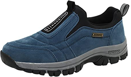 Scarpe da jogging da donna, ammortizzate, impermeabili, per il tempo libero, da uomo, sportive, per l'allenamento del calcio, per attività all'aperto, casual, senza lacci, Blu, 40 EU