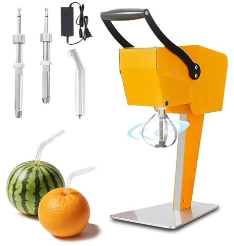 Spremiagrumi elettrico, spremiagrumi automatico per arance, limoni e lime, estrattore di frutta fresca da banco con corer e doppie lame, non richiede sbucciatura