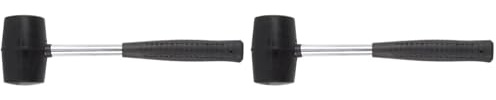 Toolland Maillet en caoutchouc 200 g avec manche en métal et tête souple, idéal pour camping, bricolage et pose de sols, frappes contrôlées et prise confortable (Lot de 2)