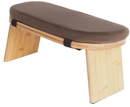 czyuRachel Banc de méditation, tabouret de méditation, cadre en bambou et rembourrage en mousse de velours, chaise de méditation, pliable, jusqu'à 180 kg, chaise de yoga, chaise de prière, siège de