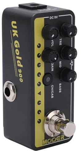 HUSHUI Micro Preamplificatore Mini Preamplificatore Pedale per Chitarra Elettrica Amplificatori Digitali per Musicisti, Design in Metallo, 1 Unità