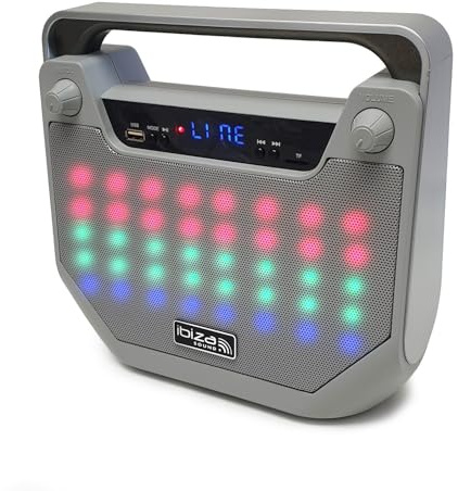 ENCEINTE ACTIVE AUTONOME 4/10cm AVEC BLUETOOTH, USB, SD & ANIMATION LUMINEUSE