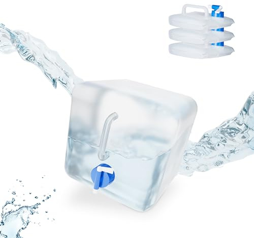 Relaxdays faltbar, 5L Wasserkanister Camping 4er Set, Lebensmittelecht, M, 10020963_670