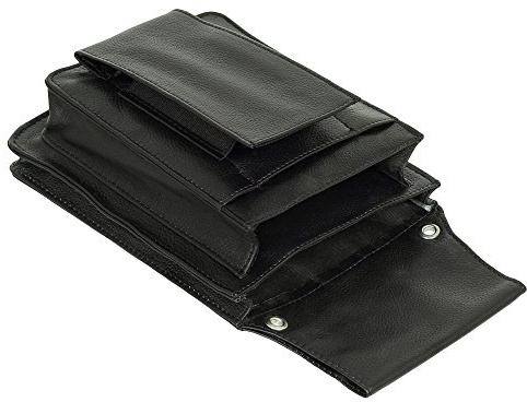 Ledershop24 Profi Tablet-Kellnertasche passend für iPad mini bis 8 Zoll & Kellnerbörse mit oder ohne Gürtel Rindsleder Schwarz - Kellnertasche ohne Gürtel