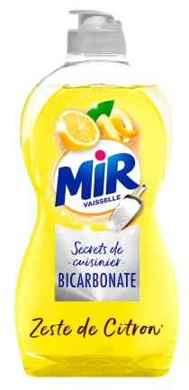 Mir Vaisselle Secrets de Cuisinier – Liquide Vaisselle – Bicarbonate & Zeste de Citron – Lot de 2 x 500mL
