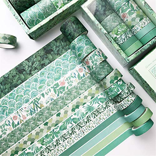 12er Set Washi Tape, Masking Tape Klebebänder Set Dekoratives Klebeband für DIY Scrapbooking (G)