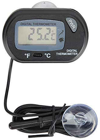 GOTOTOP Aquarium Thermometer, External Led Fish Tank Probe Thermometer Adhesive Digital Water Temperature Gauge Meter with Suction Cup for Marine Reptile