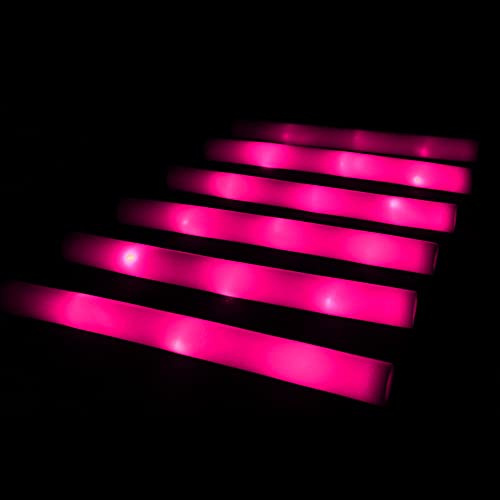 KUMUNDO - 15 Unidades Palos Led 48cm, Palos led para Bodas, Barras Luminosas, Sticks Luminosos para Fiestas, Palos de Espuma Luminosos con led Rosa