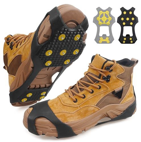 Ice Snow Cleats for Shoes and Boots Walk Traction Cleats Ice Crampon Non-Slip Overshoe for Men Women Winter Walking on Snow and Ice (11Studs, XL)