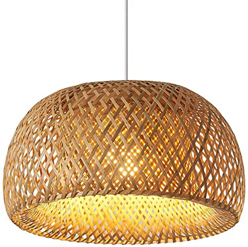 MODEBHD Rattan Pendelleuchte, Handgewebter Linearer Kronleuchter, Korbleuchte, Höhe Kreativer Lampenschirm Mit Schnur47 Zoll, Für Hotel Kaffee Restaurant Bar Rattanlampe