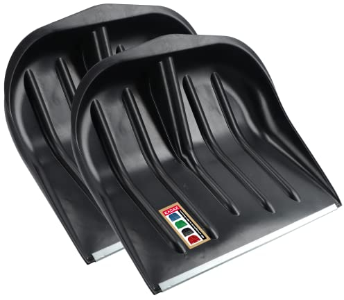 Pelle à Neige KADAX, 46 x 39,5 cm, Pelle à Neige sans Manche, Chasse-Neige avec Bord en tôle de Zinc, Pelle à Neige en Plastique, Pelle à Neige (2, Noir)