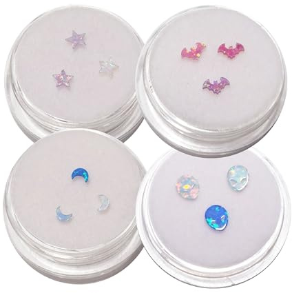 Chamon Premium 12 Pcs Opal Tooth Gems – Assorted Shapes Pentagram, Butterfly, Heart | DIY Teeth Gem Supplies