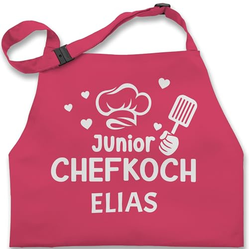Geschenk mit Namen personalisiert by Shirtracer - Kinderschürze Schürze Kinder Mädchen - Kochschürze - Junior Chefkoch mit Namen - Geschenk für Jungen Küche Küchenhelfer