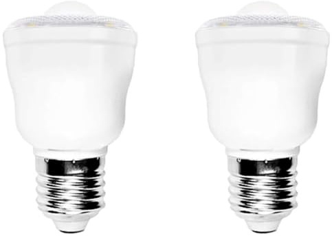 ZFQ 2 Pack Smart PIR Motion Sensor Light Bulbs with E27 Base, 2W Equivalent 30W Incandescent, Warm White 3000K, Auto On/Off Night Lamp for Stairs, Garage, Hallway, Yard, AC 220-240V