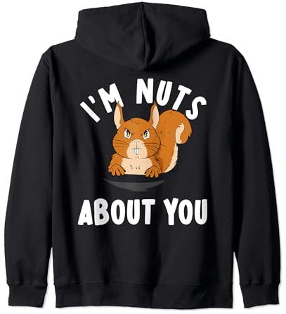 Funny Nuts Squirrel Lover Apparel Schiaccianoci Scoiattoli Felpa con Cappuccio