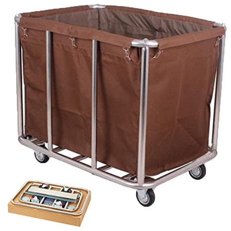 Warenkorb mit Edelstahl-Rahmen Faltbarer Wasserdichter Oxford-Beutel-Kleidung-Aufbewahrungswagen für Haus Badezimmer Schlafzimmer Hotel, DCNGXUKLK, Einfarbig, f