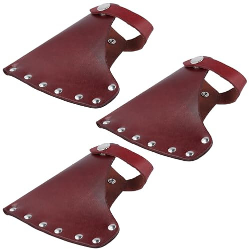 HOZEON 3 PCS Leather Hatchet Sheath, Axe Sheath, Axe Head Cover for Outdoor, Camping, Lumberjacks