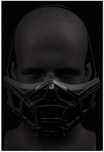 Fotrsta Masque Demi-Face Tactique Airsoft Scorpion, Masque Protection Paintball Réglable Respirant Équipement Tactique D'extérieur pour Paintball Tir Cosplay Costume Party