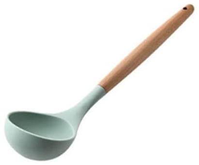 Silicone Soup Ladle, Silicone Ladles for Soup Soup Ladle with Wooden Handle Serving Spoon Ladles for Cooking Kitchen Utensils for Cooking, Stirring