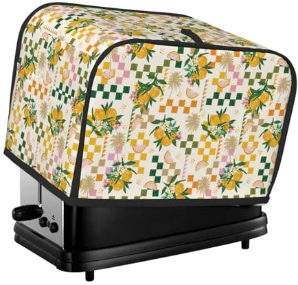 Copertura per tostapane a 2 fette, motivo limone, con tasche, per piccoli elettrodomestici da cucina, protezione dalle impronte digitali, lavabile in lavatrice