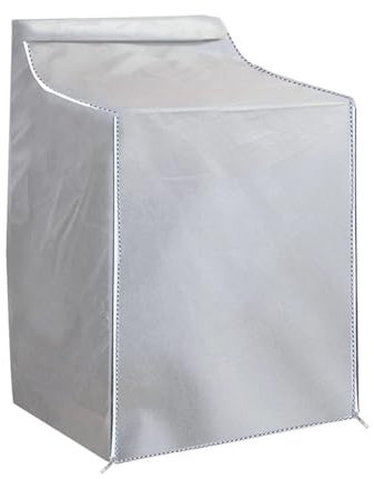 IAEXUOQC Housse pour Machine à Laver Housse de Protection for Machine à Laver Automatique, 2 pièces, étanche, for sécher Le Linge, avec Fermeture éclair, Protection Solaire pour ExtéRieur(Silver)
