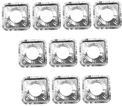 ANDRESLAD Couvercles de Brûleur de Cuisinière en Aluminium Carré 30 Pièces Résistant la Chaleur L’huile, Accessoires pour Cuisinière à Gaz, Réutilisables, Protection pour Cuisson