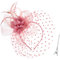 Fascinator Hüte für Damen Pillbox Hut, 1920er Jahre Perlen Schleier Gittergewebe Stirnband Gepudert, Tea Party Kopfbedeckung Hochzeit Fascinator für Mädchen Frauen