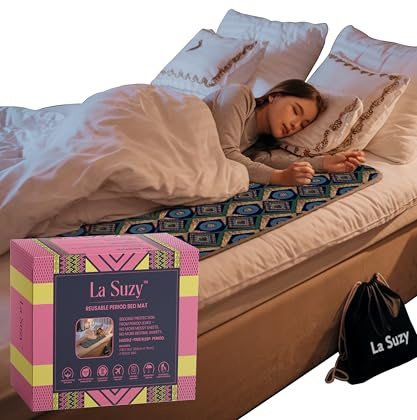 La Suzy Alfombrilla de cama de época, con certificación Oeko-Tex, para protección contra desbordamiento y períodos pesados, almohadillas absorbentes reutilizables para sofá, silla, asiento, protector