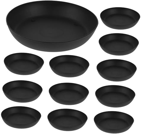 Happyyami Lot de 30 soucoupes Rondes en Plastique Noir pour Pots de Fleurs, résistantes aux Chocs, empêchant fuites d'eau, adaptées pour Usage intérieur et extérieur