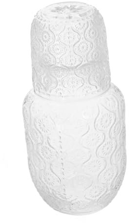 Cabilock Bottiglie d Acqua in Vetro Con Caraffa Per Succhi e Per Refrigeratore d Acqua Caraffa Da in Vetro Con Tazza Per Brocche Per Limonata e