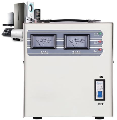 XCSCUK Stabilizzatore di Tensione, stabilizzatore di Corrente monofase 220V per Uso Domestico, con Protezione da sovratensione, per elettrodomestici instabili (3KVA)