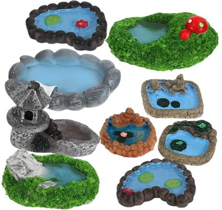 Toyvian 9piezas Accesorios De Jardín Miniatura Estatuas De Decoración De Paisaje