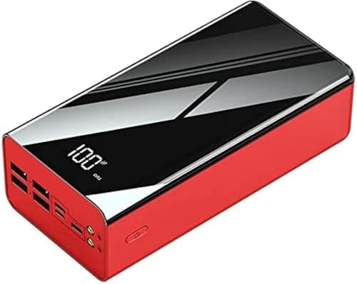 Power Bank, caricabatterie portatile da 80000 mAh, caricabatterie portatile per telefono con display digitale LCD, 3 ingressi e 4 uscite USB con 2 batterie esterne per torcia elettrica