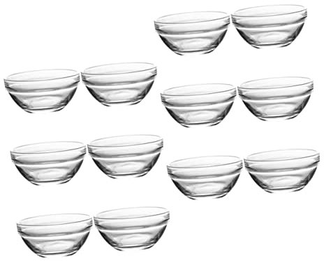 BESTYASH 12pièces Lot De Bols Verre Multi-usages Pour Desserts Et Jelly Transparents Résistants à Haute Température De Petits Bols Ménagers