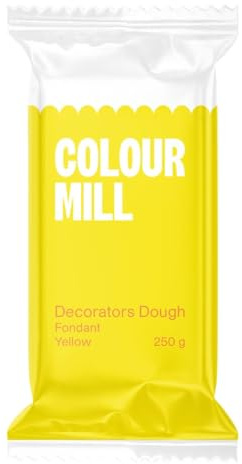 Colour Mill Decorators Dough Edible Cake Covering | Easy-to-Roll, Easy-to-Drape Fondant | Vanilla-Flavored Sugarpaste - 8.8 Ounce Yellow