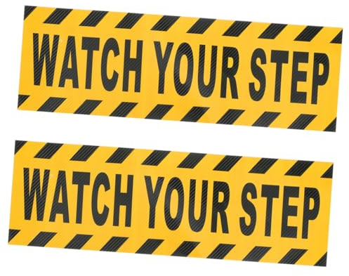 DOITOOL 2 piezas Pegatinas Antideslizantes de Seguridad Adhesivas Amarillas para Escaleras y Suelos Cinta de Advertencia Antideslizante para Hogar y Oficina Prevención de Caídas y