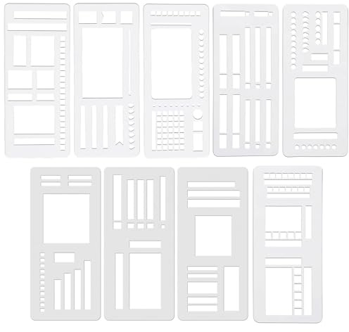 9 Stück Bullet Journal Schablonen Handgemachte, Journaling Zubehör Für Kreative Planung, Schablonen Set Mit Quadraten Und Linien Für Planer Zeilen Und Tägliche Planung