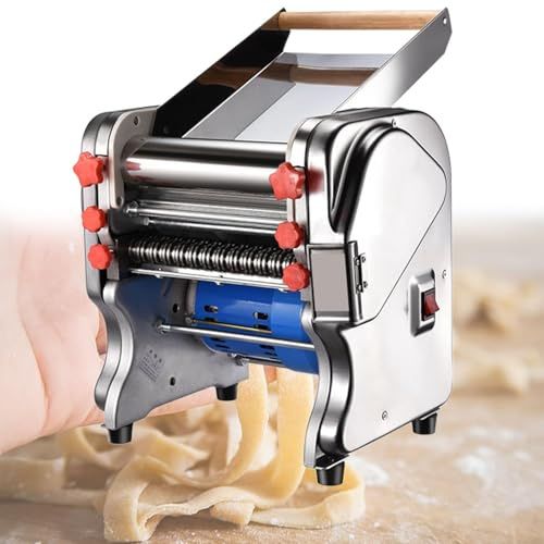 Machine à PâTes éLectrique Presse à PâTes, Machine à Spaghetti,éTirage De PâTes,Usage Domestique Et Professionnel,Convient Pour La Fabrication De Nouilles, Raviolis Et Spaghettis(FKM200)