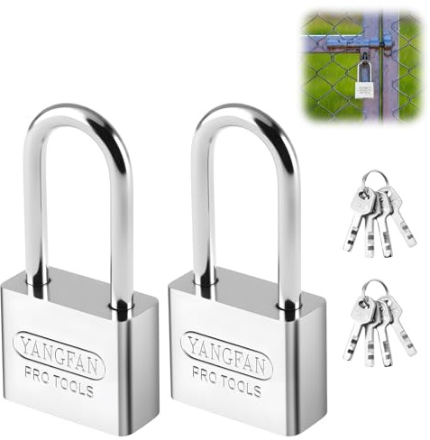 Cadenas avec Clés Cadenas à Anse Longue Extérieur 2PCS 40mm pour Valise Casier Sacs de Voyage Garage