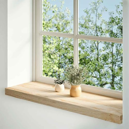 Davanzale in Legno di Rovere, Mensola per Finestra Non Trattata 80x30x2 cm, Ripiano Espositivo per Libri e Oggetti Decorativi, Superficie Liscia e Facile Pulizia, Design Funzionale per Interni Casa