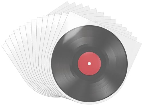 50 stycken vinylskivor innerfickor antistatiska, transparent vinyl | inre ärmar, 7 tum, optimalt skydd, vinyl innerfickor transparent, för 7 tums skivor (18 cm x 18 cm)