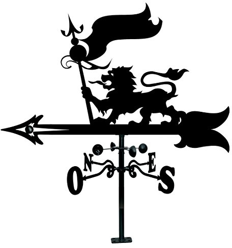 Arthifor Veleta de Viento para Tejado con Silueta de León,Negro Mate,90 x 104 cm (21121)