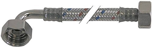 Flexschlauch Anschluss 1: 2: 3/8' 3/8' Arbeitsdruck 10bar gerade-gebogen Länge 2000mm aus CNS-Umflechtung DN8 Platzdruck 95bar