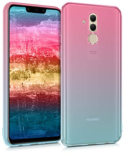 kwmobile Coque Compatible avec Huawei Mate 20 Lite - Coque Souple en Gel Silicone - Dégradé Transparent -Fuchsia-Bleu-Transparent