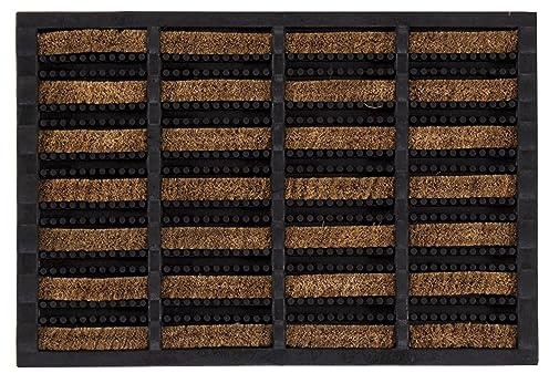 andiamo Zerbino Robusta in fibre di cocco e gomma Tappeto per interni ed esterni, cocco e gomma, 40 x 60 cm