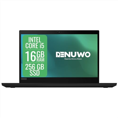 Lenovo Thinkpad Pc Portatile Notebook Intel Core i5 8th, 16 Gb Ram, 256 Gb SSD, Display da 14 FHD, WiFi, Windows 11 Pro + Libre Office (Ricondizionato)