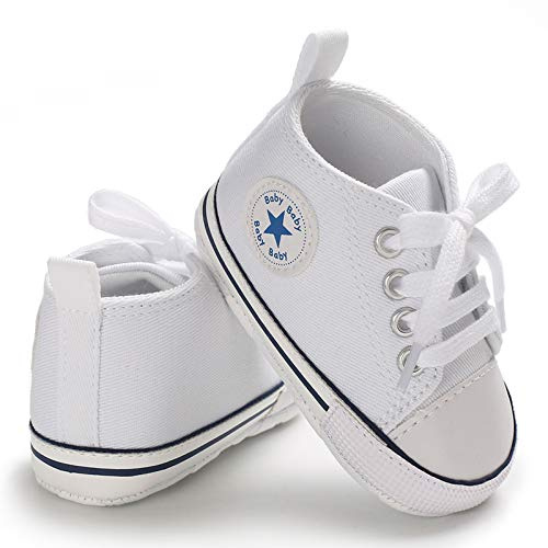Sehfupoye Baby Mädchen Jungen Turnschuhe Kleinkind Schuhe Canvas Erste Wanderschuhe Neugeborene Anti-Rutsch Prewalker Turnschuhe für 6-12 Monate