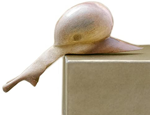 ART-CRAFT Artigianato di Bali intagliato a mano, splendida decorazione in legno, miniatura, lumaca, sgabello, figura animale, ideale come decorazione per il soggiorno o come decorazione per scaffali